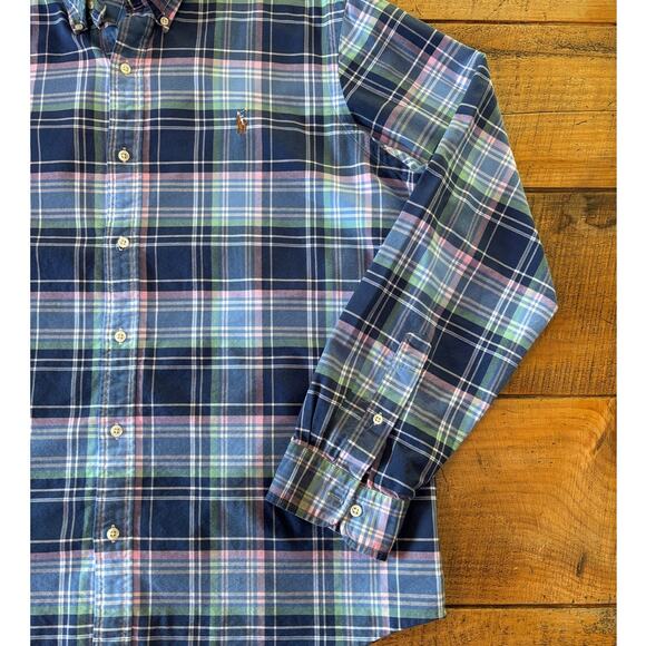 Mens Ralph Lauren Classic Fit Multi Color Plaid Long Sleeve Button Down Shirt XL - Picture 4 of 10